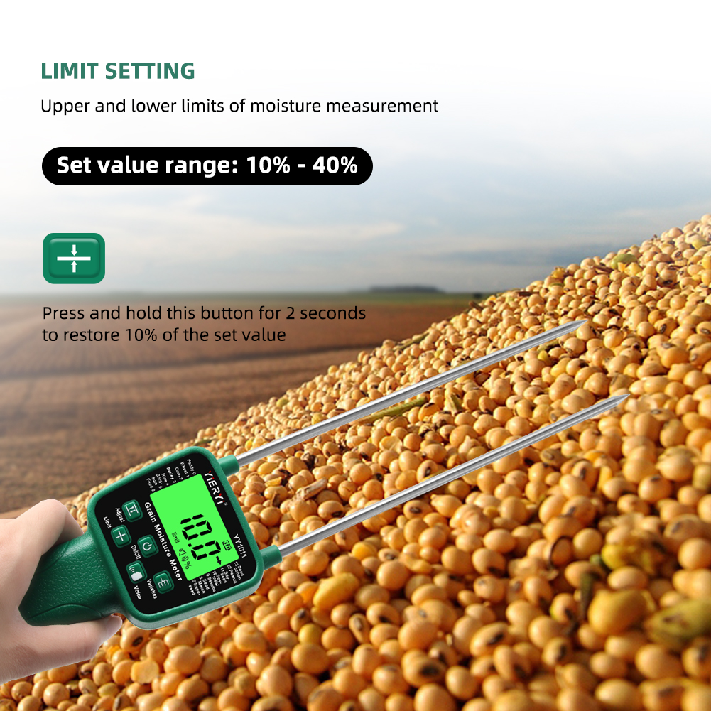 Grain Handheld Moisture Meter Voice Announcemet For Rice Sorghum Feed