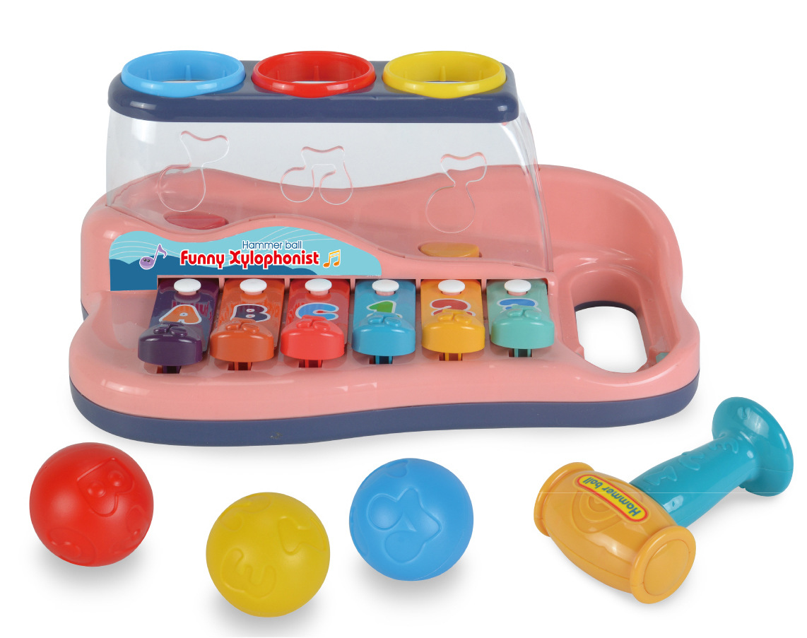 Kids Learning Montessori Education Fun Knocking Ball Crocodile Music Busy Board Puzzle Hammering Pounding Toy