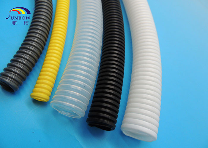 Flexible plastic corrugated tube , Open type corrugated plastic pipes multi color
