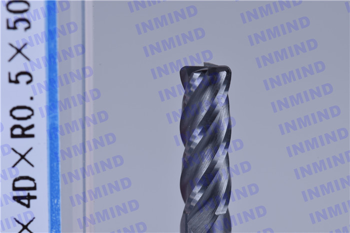 6 mm Diameter 4 Flute Corner Radius End Mill HRC55 0.5UM Grain Size