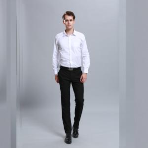 China High End Anti - Wrinkle Business Dress Shirts Yarn Dyed Solid Color Plus Size wholesale