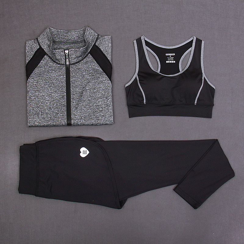 CPG Global Women 2017 Spring Summer Multi-Color Quick Dry 3 Pieces Set Stretched Bra Sports Jacket with Yoga Pant T1015