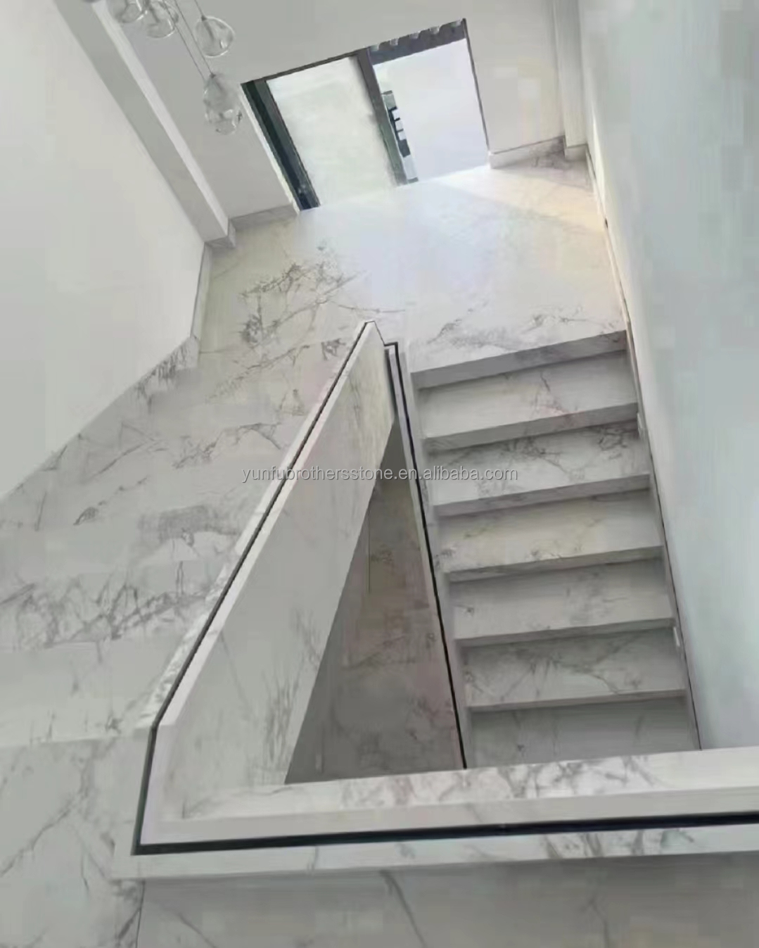 Straight Stair Non Slip Stair Treads with Sintered Stone Big Slabs from Special Stock