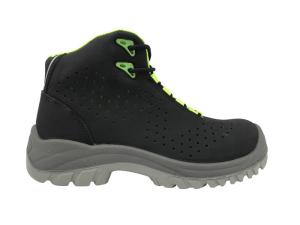 China Anti Cracking Black Leather Work Shoes , Safety Toe Work Shoes Anti Static wholesale