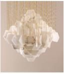 Hexagonal Shape Marble Ceiling Light White Modern Pendant Light 3000K
