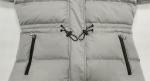Grey Ladies Long Puffer Coat With Fur Hood Quilted