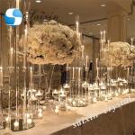 Wholesale long stem black crystal candelabra for wedding centerpiece