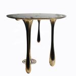 Upholstery Stainless Steel Lobby Golden Coffee Table Anti Rust