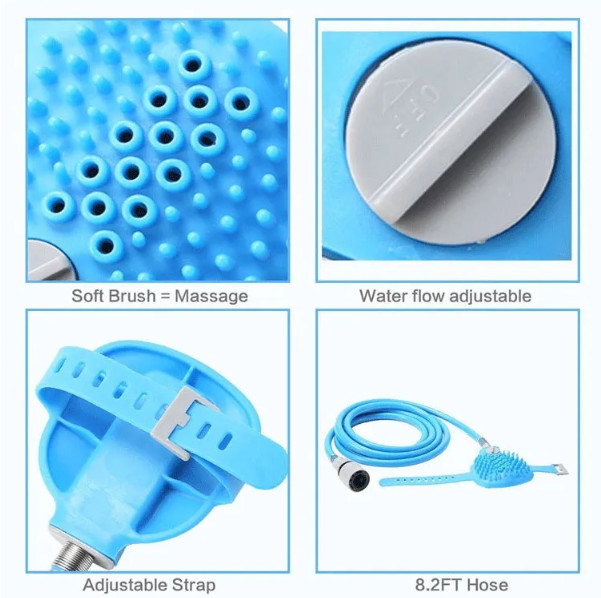 Customized Pet Hair Remover Glove Brush Lightweight Portable Dog Shower