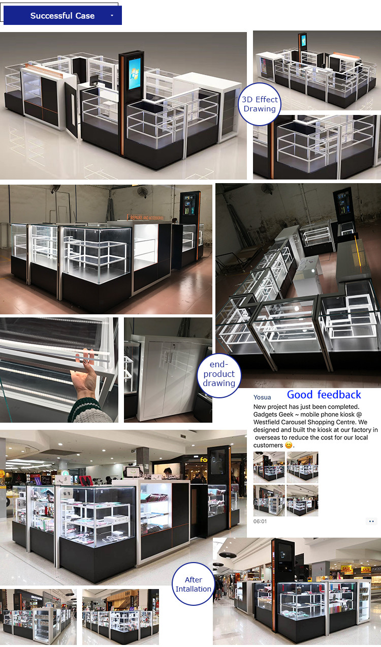 4000mm Long Mobile Phone Display Showcase 3000mm Width 10mm Thick Tempered Glass