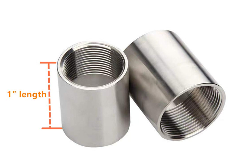 1/2 Inch NPT Female Threaded Coupling , SS304 Pipe Fitting Coupling