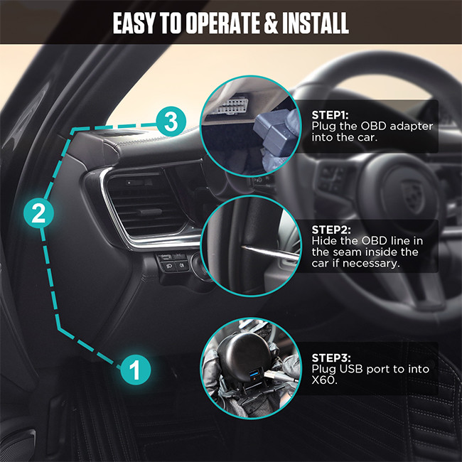 X60 Smart Multifunctional Vehicle Temperature Gauge Car Digital Voltage Speed Meter