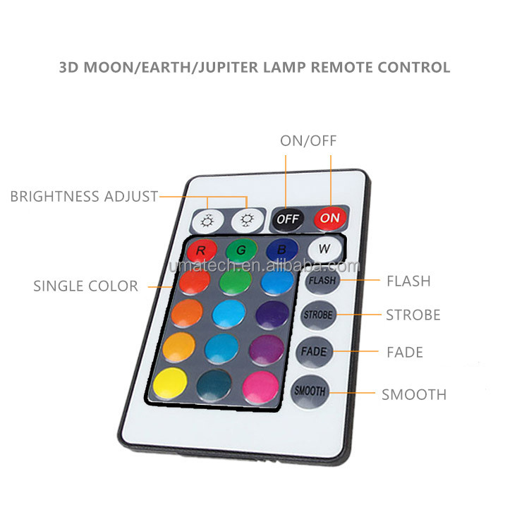 2700K LED Moon Space Lamp Environmental PLA 3D Printing 12cm x 15cm Null Design Style