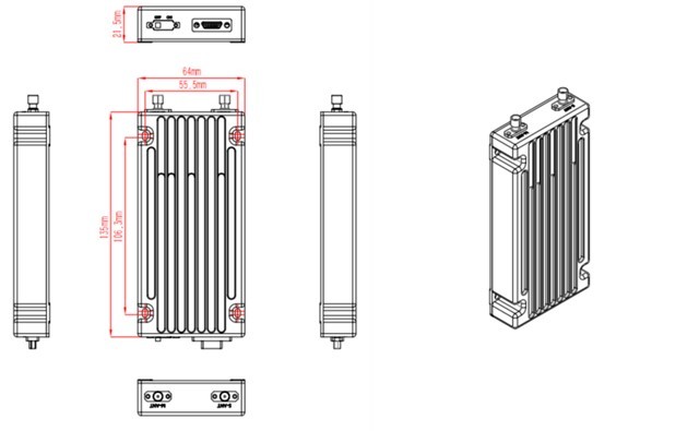 CD30NMT-J30J-V3 30-50KM Military Standard MIL-STD802 UAV Video Transmitter VTX Work At 2.4GHz 1.4GHz 800MHz For Drone