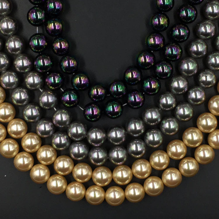 Wholesale High Quality 16mm Round Shap Shell Pearl Strand 16 inches