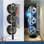 One Side Wheels Auto Parts Display Racks With Metal Tube Frame Heavy Weight