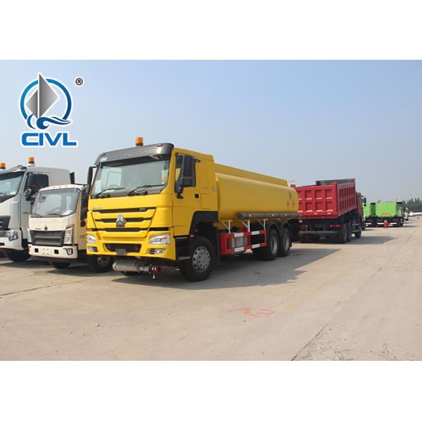 380 Horsepower Oil Tanker Truck 6x4 HOWO fuel tank truck euro II tank volume 38000L Yellow color