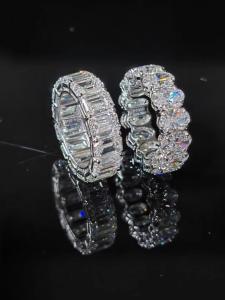China Oval Lab Grown Diamond Rings Emerald Cut Eternal Diamond Ring wholesale
