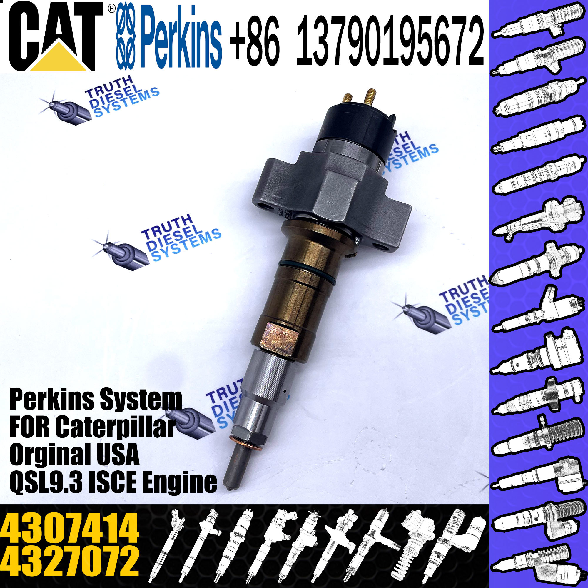 4307414 4359204 Cummins Diesel Injector For Dongfeng Foton Cummins QSC8.3 QSL9