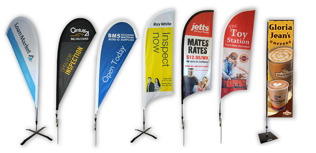 Custom 2.8m 3.4m Teardrop Beach Flag , Durable Flying Advertising Flag