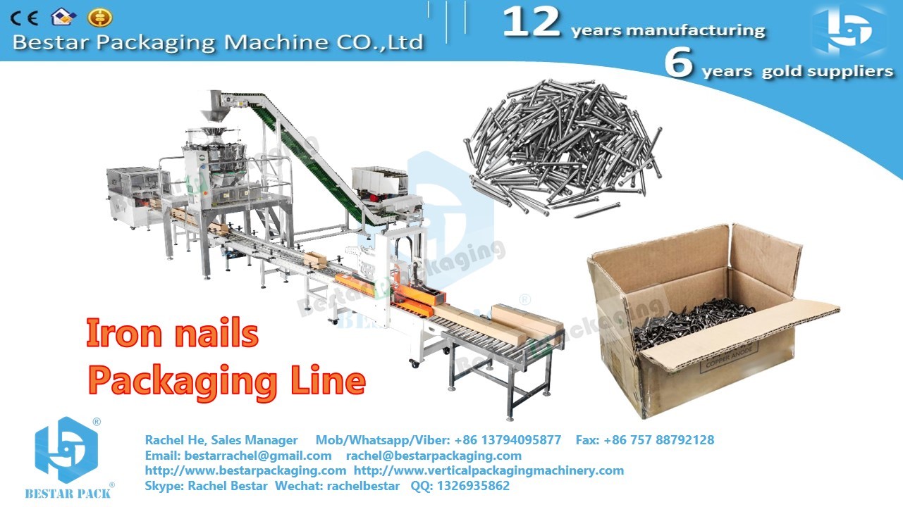 Packaging equipment fully automatic solution for screw nails packing in box