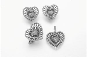 China AAA CZ Silver 925 Jewelry Set 6.12g 925 Sterling Silver Earrings Set wholesale
