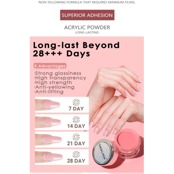 30g Professional Nail Art Acrylic Powder with Rich Pigment Clear Glitter Powder and Acrylic Liquid MSDS Certificate