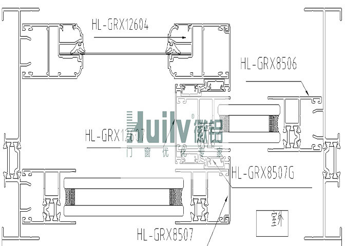 6061 1.4mm Extrusion Window Frame Aluminum Profile 3 Rail Sliding