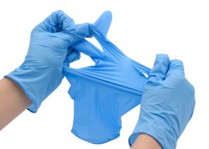 China Non - Sterile Nitrile Chemical Resistant Gloves , Biodegradable Disposable Gloves wholesale