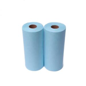 China Woodpulp PET Heavy Duty Industrial Wipes Roll Multipurpose 65gsm wholesale