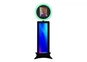 China Ipad Portable Photo Booth Kiosk Adjustable Stand Alone Photo Booth With Rgb Led Ring Light on sale