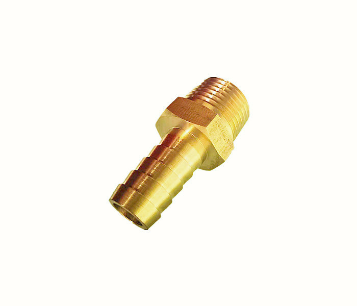 Male Threaded End Brass Hose Barb Adapter 1/4Inch Barb x 5/8 Inch NPT Male Pipe