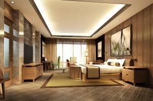 China Ash Solid Wood Wood Veneer Hotel Bedroom Furniture Sets King Size Bed With ISO18001 wholesale