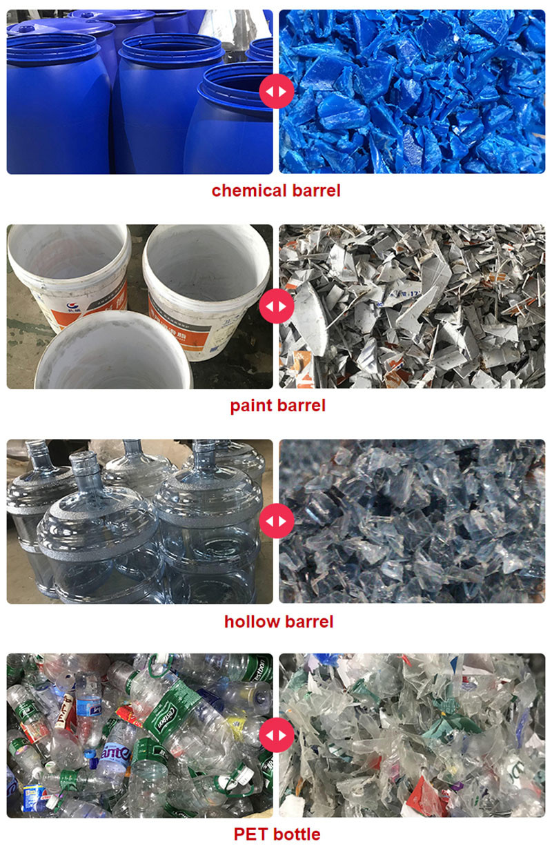 22Kw 3 Phases SS304 Plastic Waste Crusher Machine Bottle Shredder Crushing