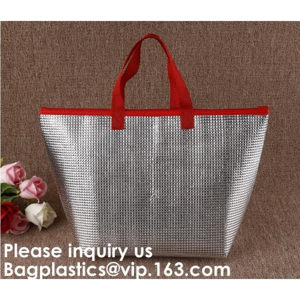 Insulated Thermal Non Woven Aluminum Foil Cooler Bag For Frozen Food,Reusable Insulated Aluminum Foil Thermal Lunch Cool