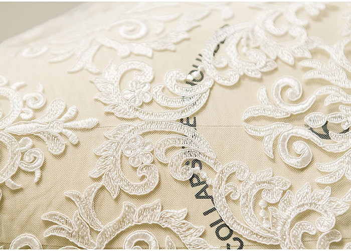 Off White Embroidery Floral Corded Lace Fabric By The Yard For Bridal Dress