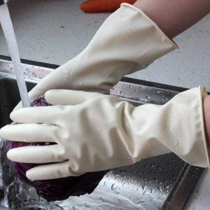 China White Waterproof 300mm 50g Rubber Cleaning Gloves wholesale