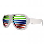 White Frame Sound Activated LED Shutter Shades Glasses For Concerts, Party,