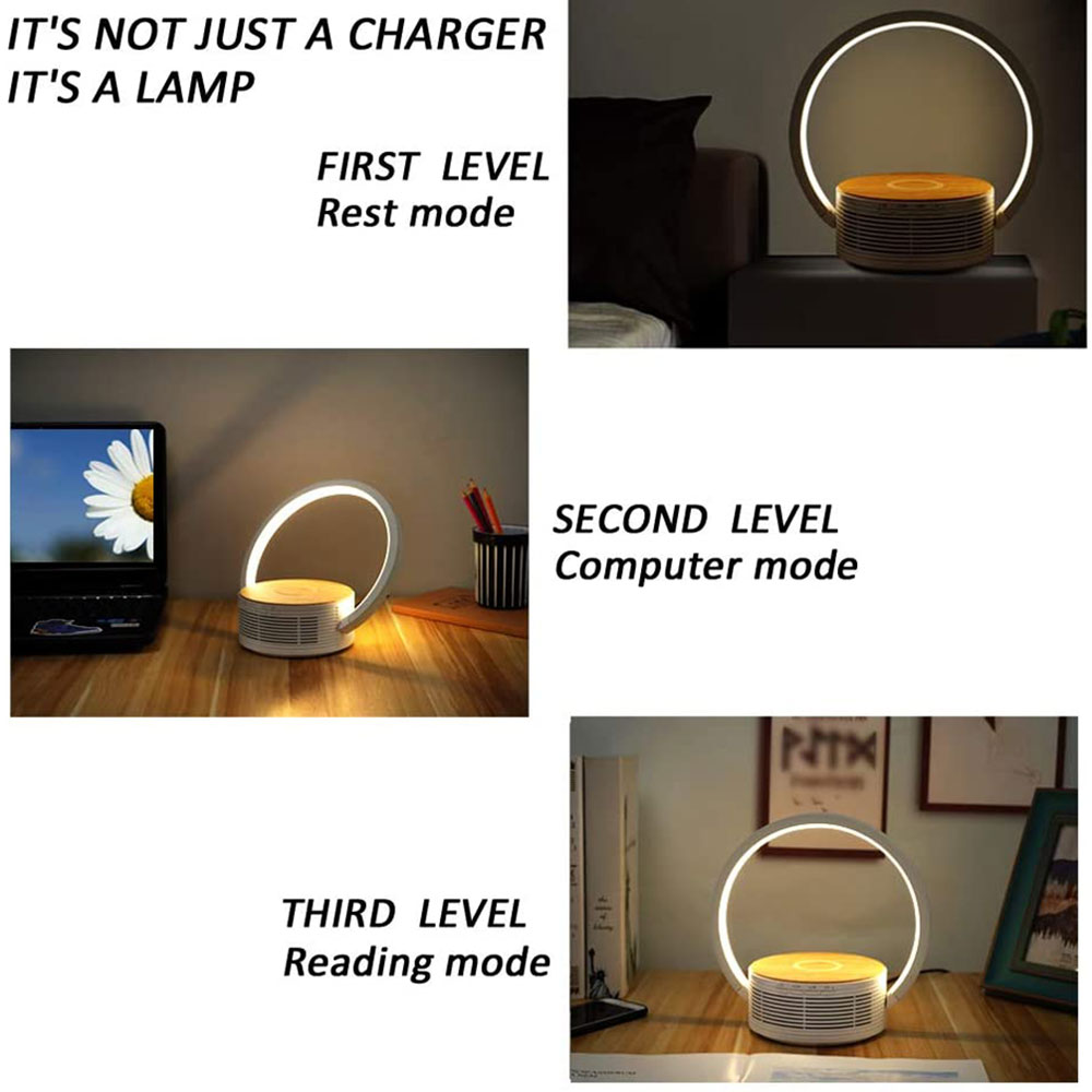 800mAh 2700K Battery Wireless Charger Night Light With Bluetooth 5.0 Speaker