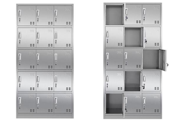 Anti Dust Tall Employee Medicine Display Cabinet , 15 Door Storage Chest For
