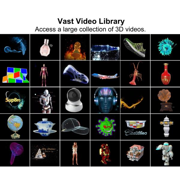 Rechargeable Mini Table Type Hologram Gift Advertising Display Equipment 3D Holographic Projector LED Fan for Toy and Gift Shops