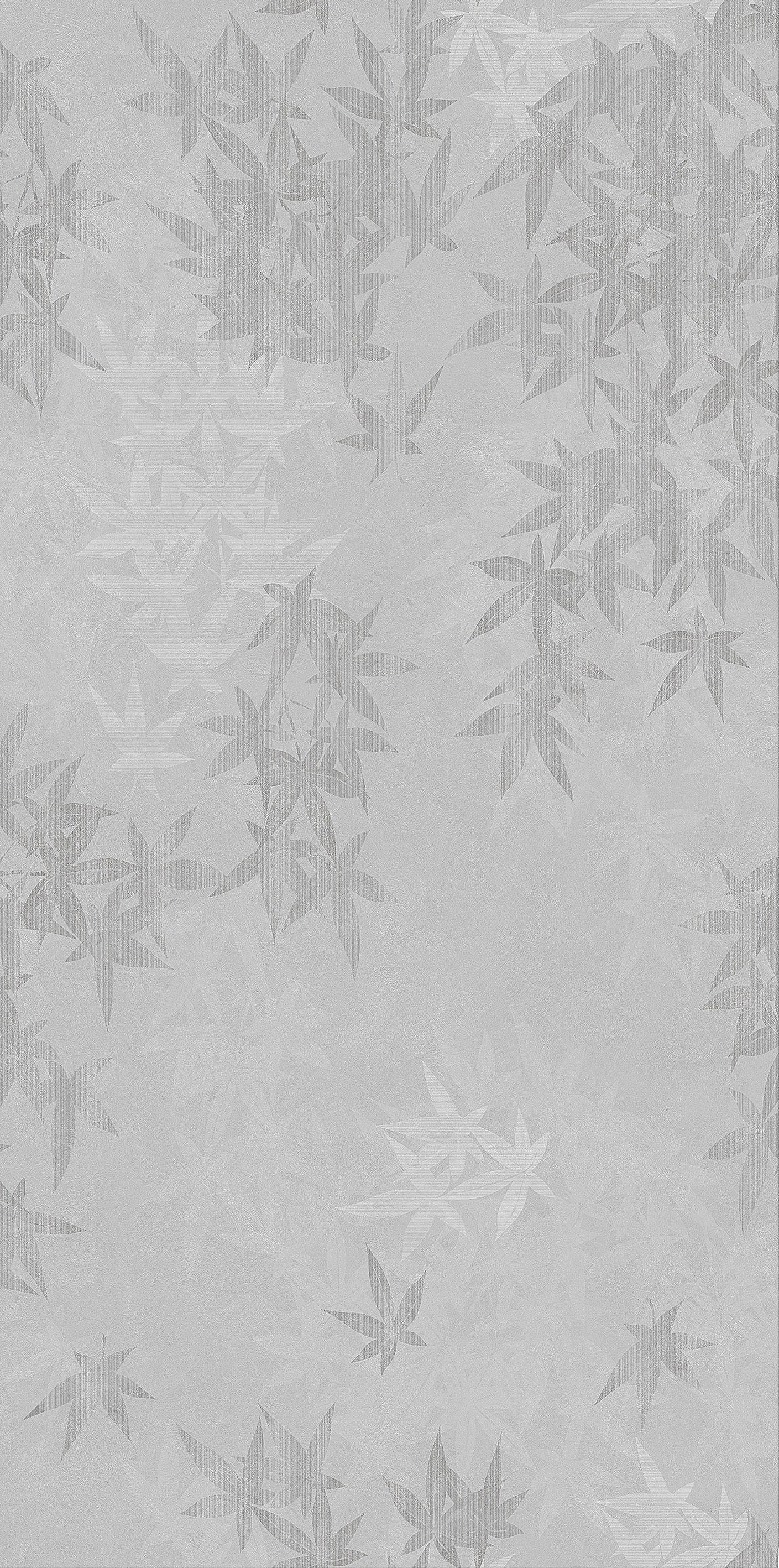 Thickness 9mm 6 x 12 ceramic wall tile For Interior Light Gray Bamboo Leaf Pattern