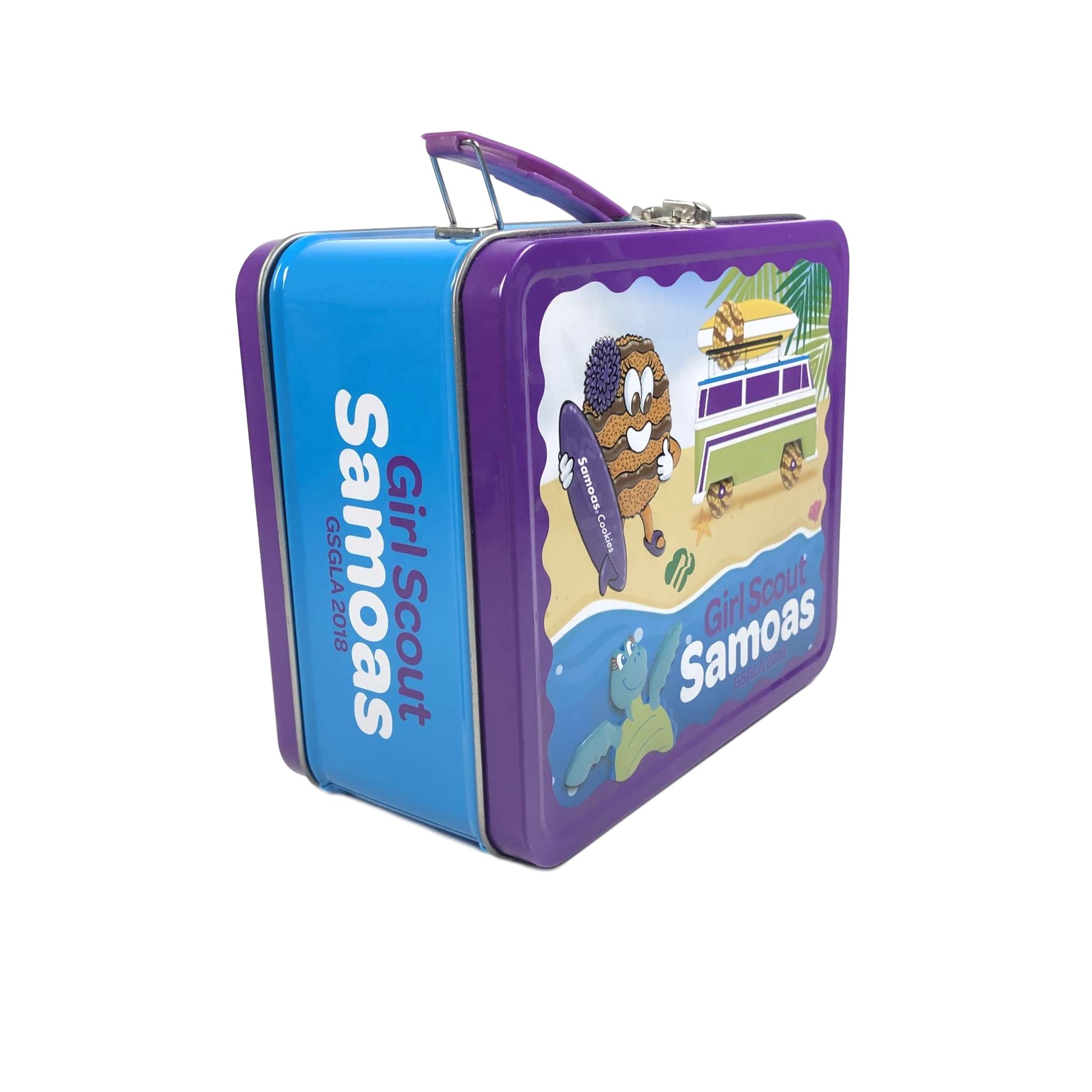 Custom Lunch Tin Boxes with Handles High Quality Tin Cans Vintage Metal Containers