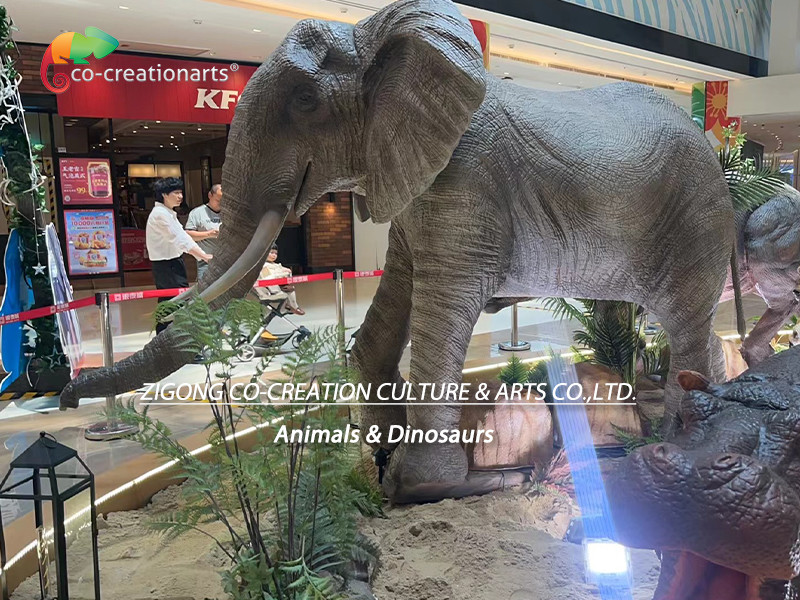 Animatronic Animal Replicas Animatronic Elephant For Theme Park Decoration