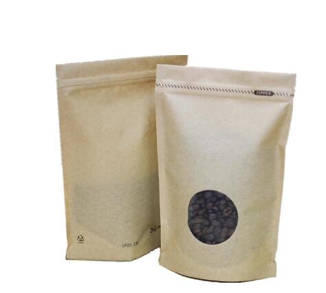 Clear Stand Up Packaging Moisture-Proof Custom Kraft Paper Bags For Pharmacy with window