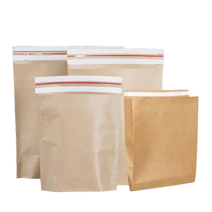 Recyclable Environment Friendly Self Adhesive Seal Pure Paper Mailer Bag For Garment