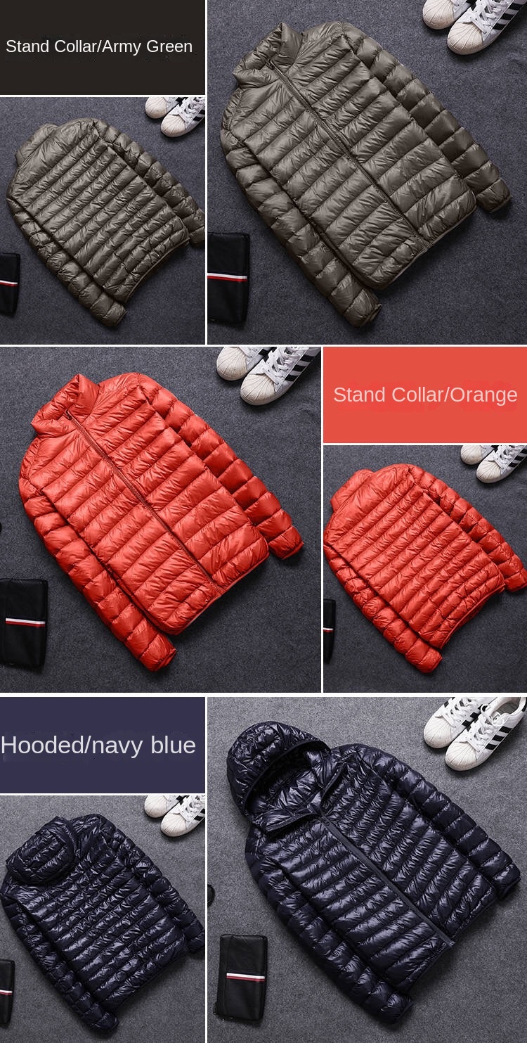 Blank Hooded Warm Down Jacket Casual Lightweight Winter Men Jackets