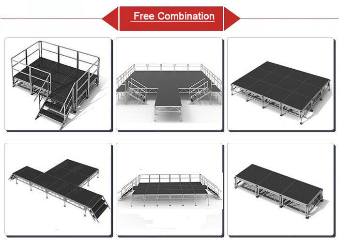 18mm Antiskid Plywood Moving Stage Platforms Assemble Glass Stage Concert