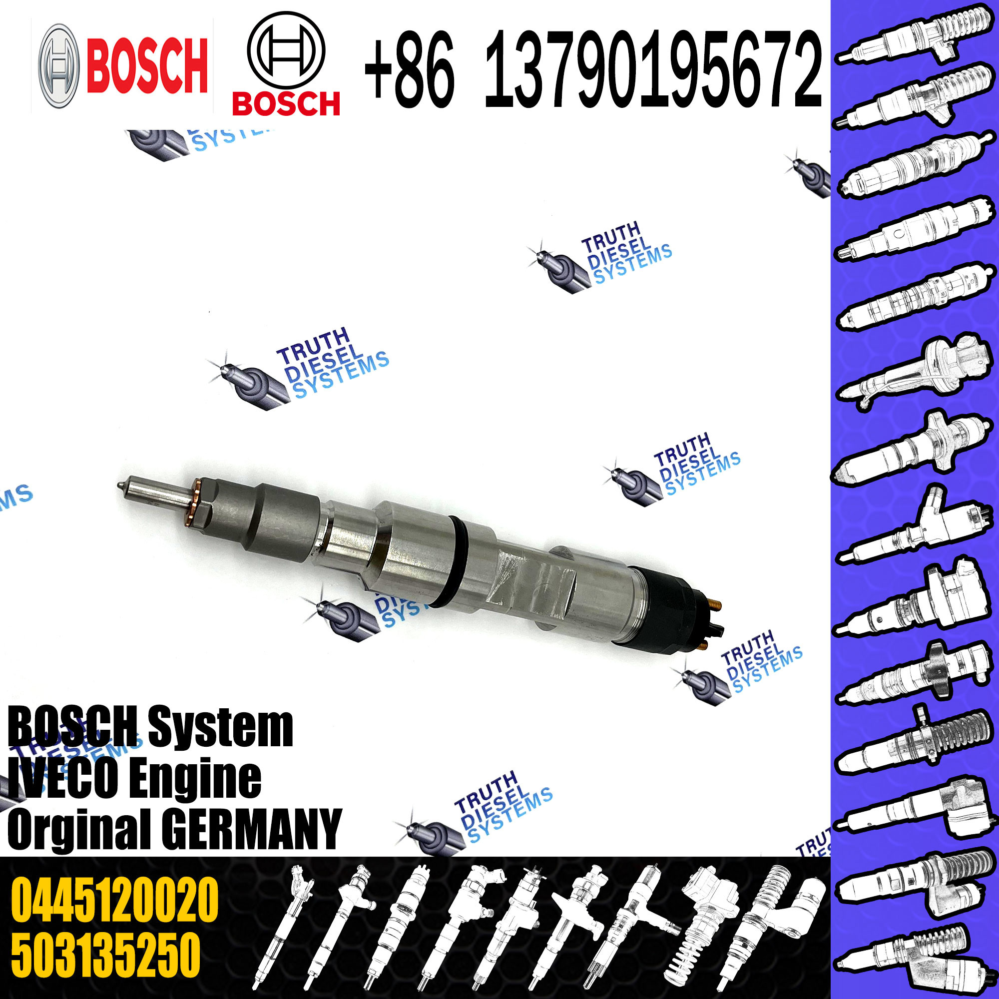 0445 120 020 Diesel Fuel Injector 0445120020 Injector Pump 0445 120 020 For 370 Kerax 5010550956 IVECO 503135250