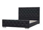 Crushed Velvet King Size Upholstered Bed Frame Plywood Black Faux Leather Europe